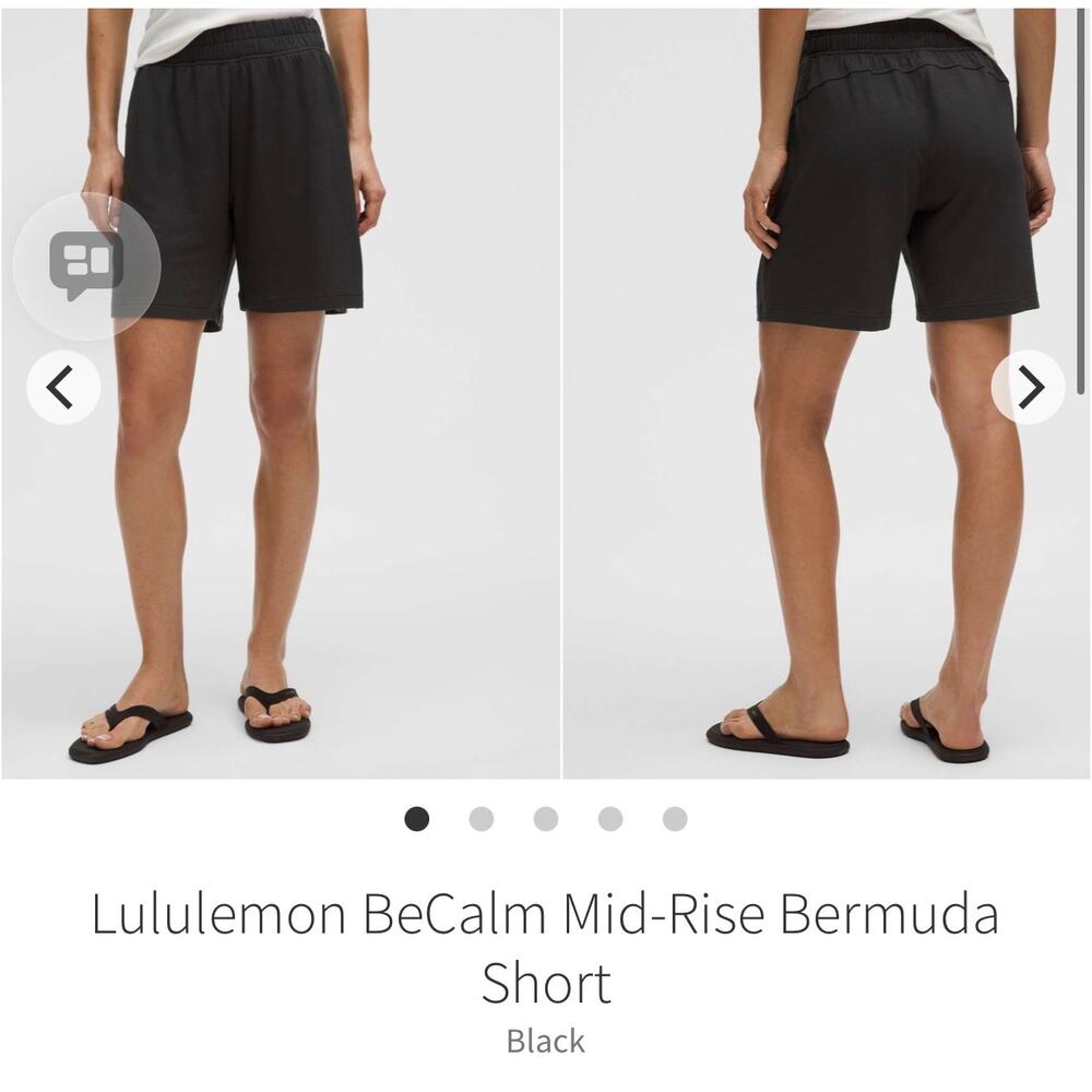 Lululemon BeCalm Mid-Rise Bermuda Shorts Black Womens sz XS